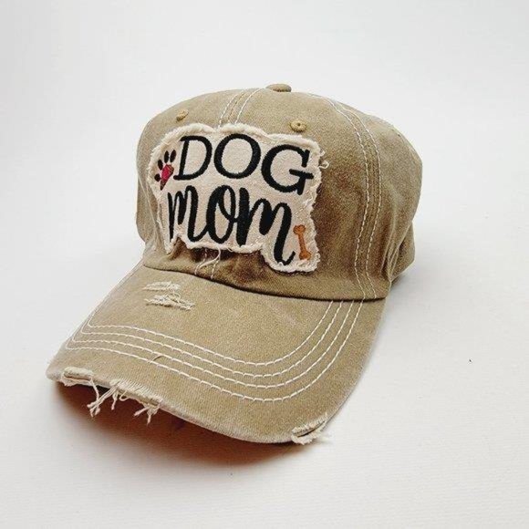 Dog Mom Distressed Relaxed Cotton Buckle Strap Full Cover Animal Love Pup Outdoo - Picture 3 of 5